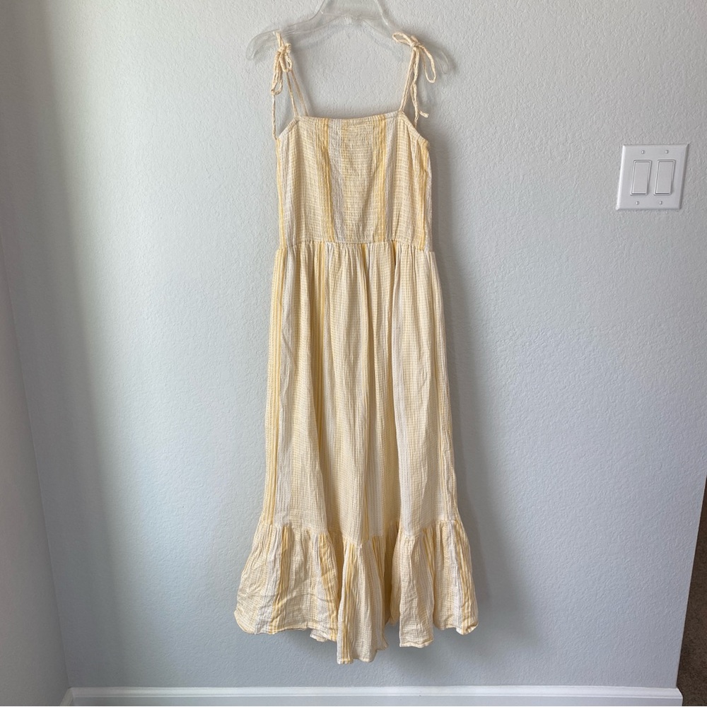Altar’D State Yellow & White Midi Maxi  Dress Size S